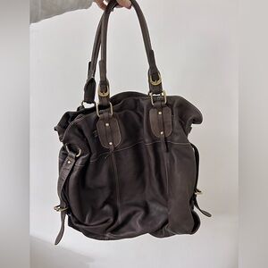 Large Lloyd Baker brown genuine leather shoulder bag